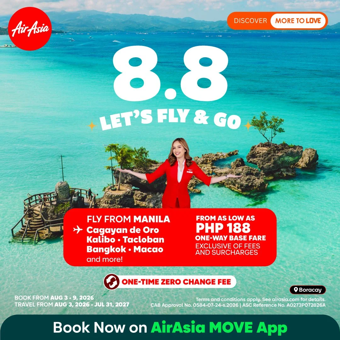 Turn August Long Weekends into Getaways with AirAsia Philippines' 8.8 Sale from Just Php188