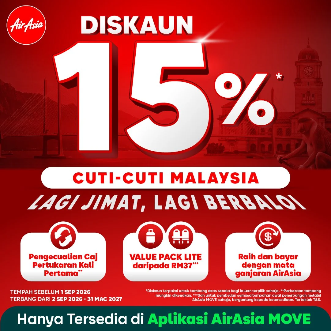 AirAsia tawar lebih banyak pilihan untuk menerokai Malaysia sempena Bulan Kebangsaan