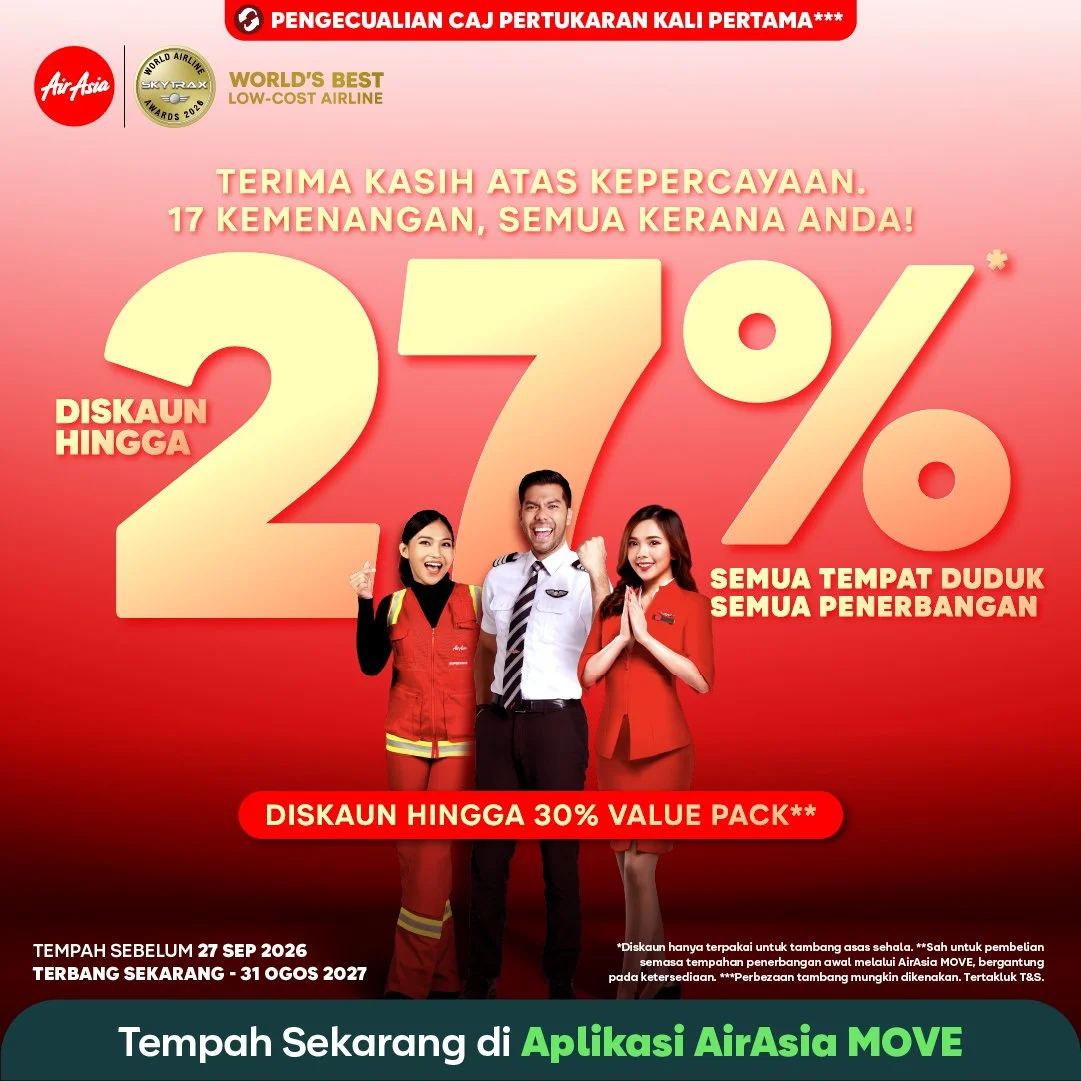 Celebrate the World’s Best with AirAsia - Enjoy up to 27% Off* All Seats, All Flights
