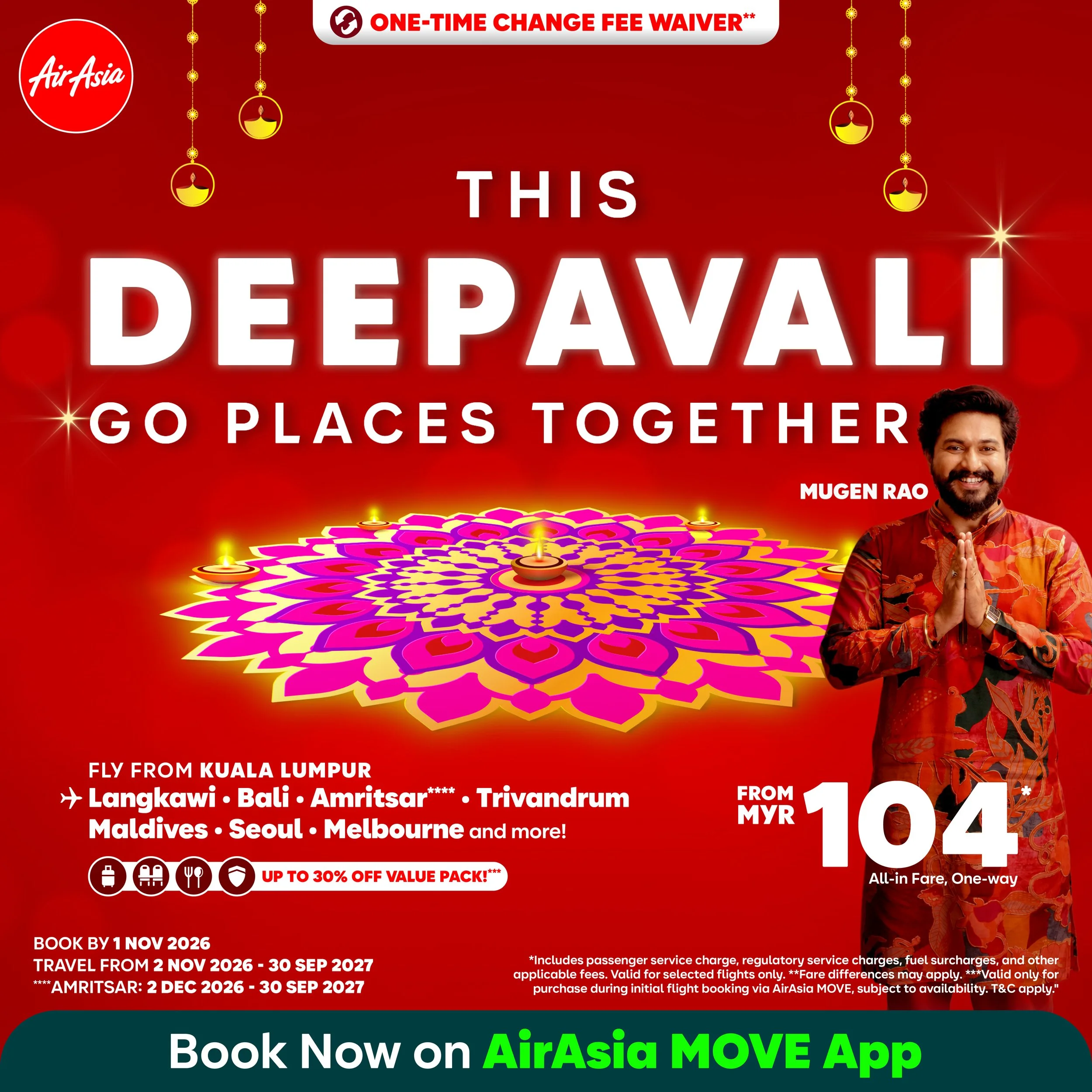 Celebrate togetherness this Deepavali with AirAsia’s special fares