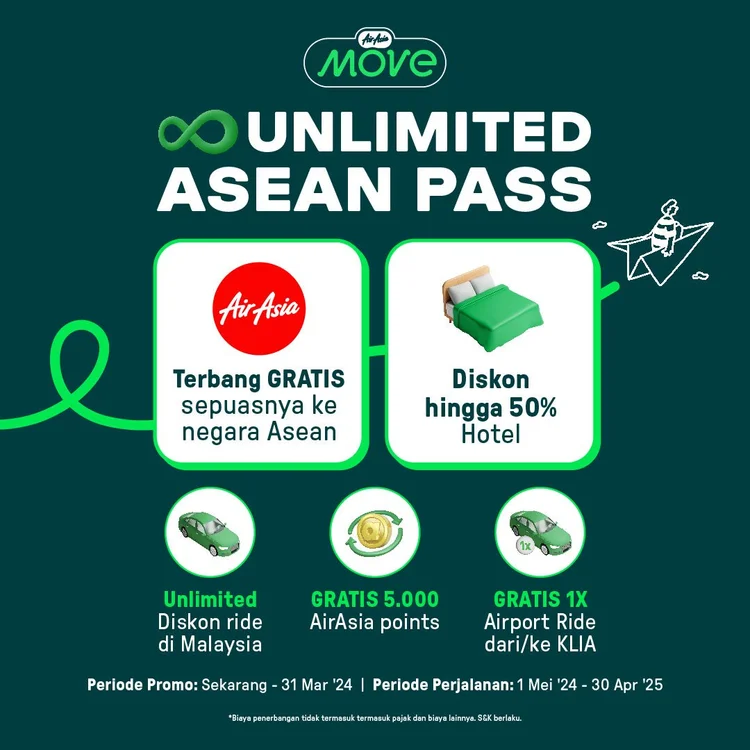 AirAsia MOVE Luncurkan “Unlimited Asean Pass” untuk Terbang Gratis