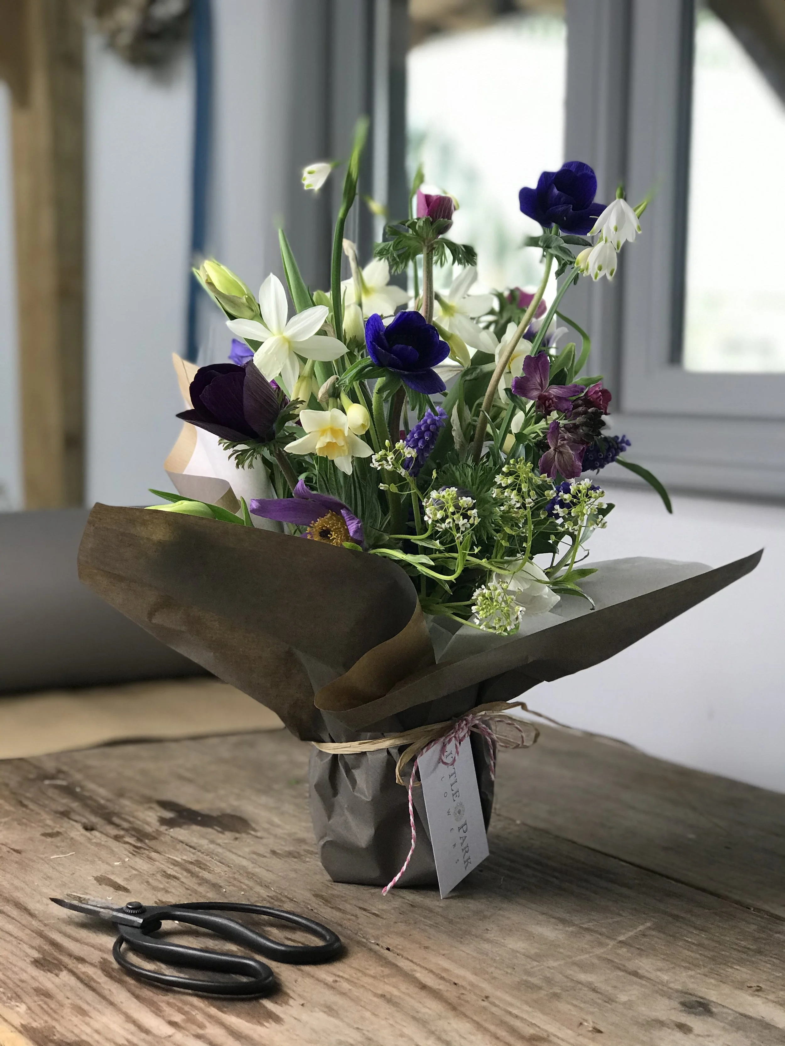 April medium jam jar of flowers