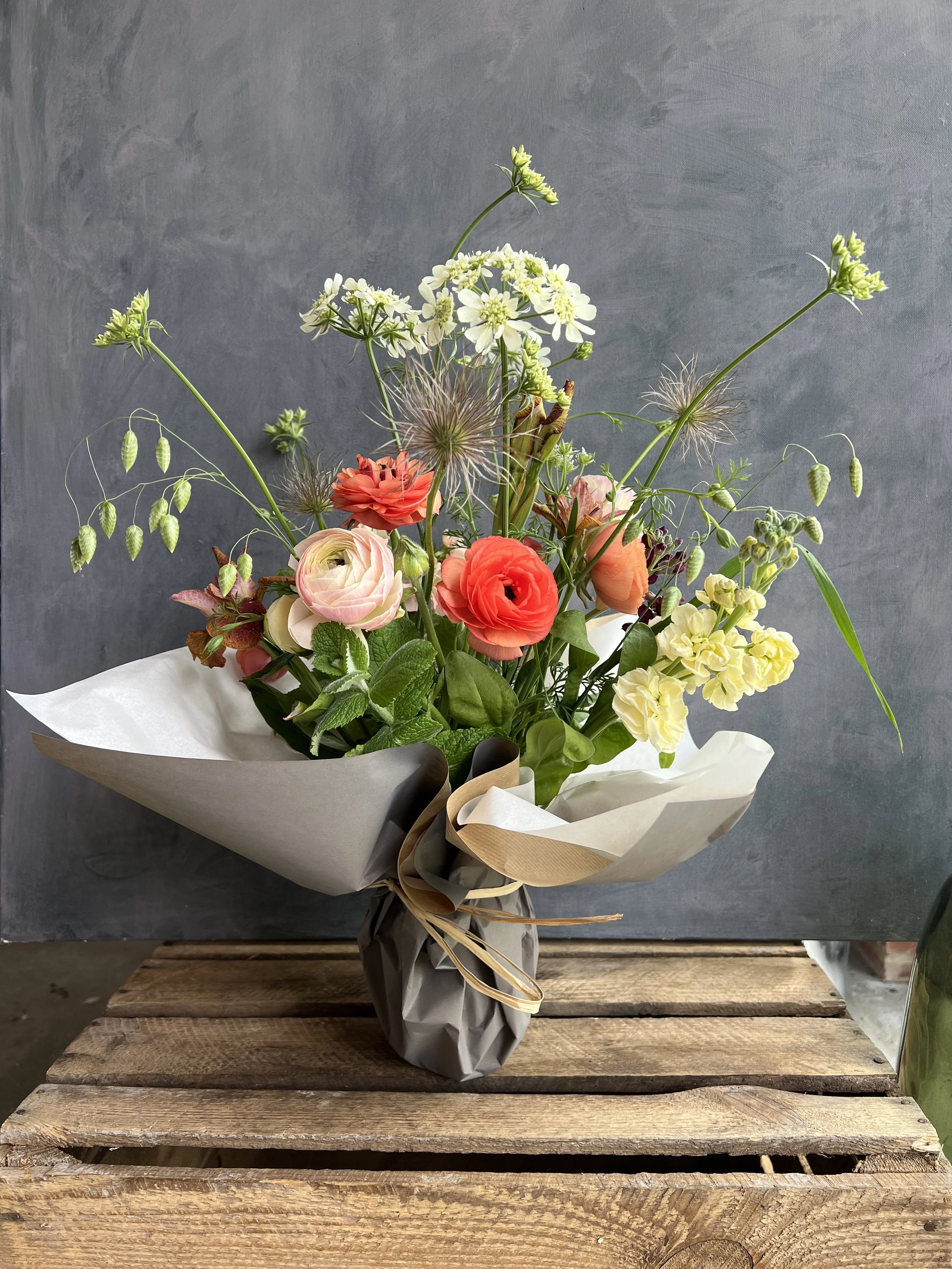 May jam-jar of flowers