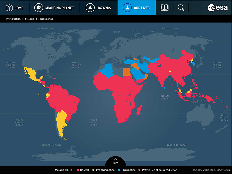 On2Design: Digital Design. UI (User Interface) design.A data visualisation of the global Malaria hotspots