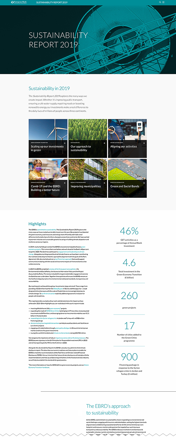 On2Design: web design and corporate brandingEBRD Financial report page layout and information flow