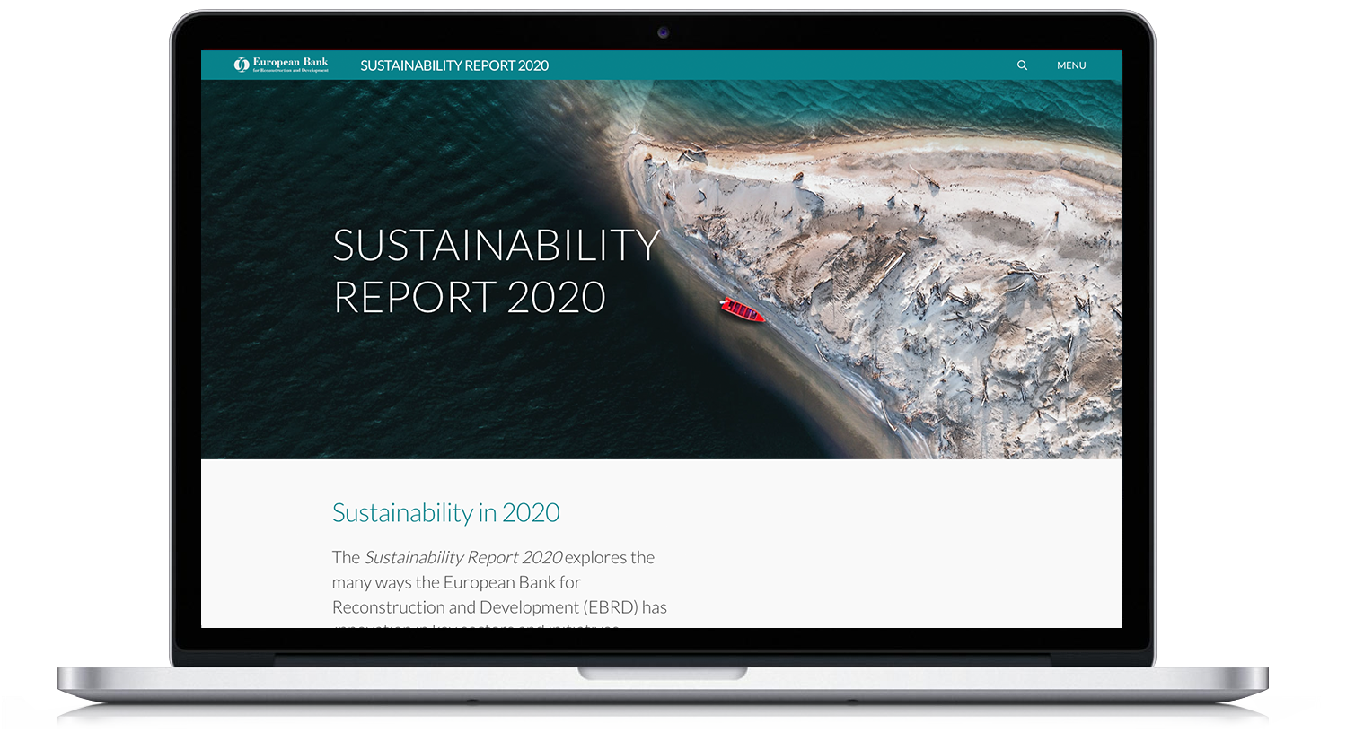 On2Design: web design and corporate brandingHome page of the EBRD Annual report corporate website