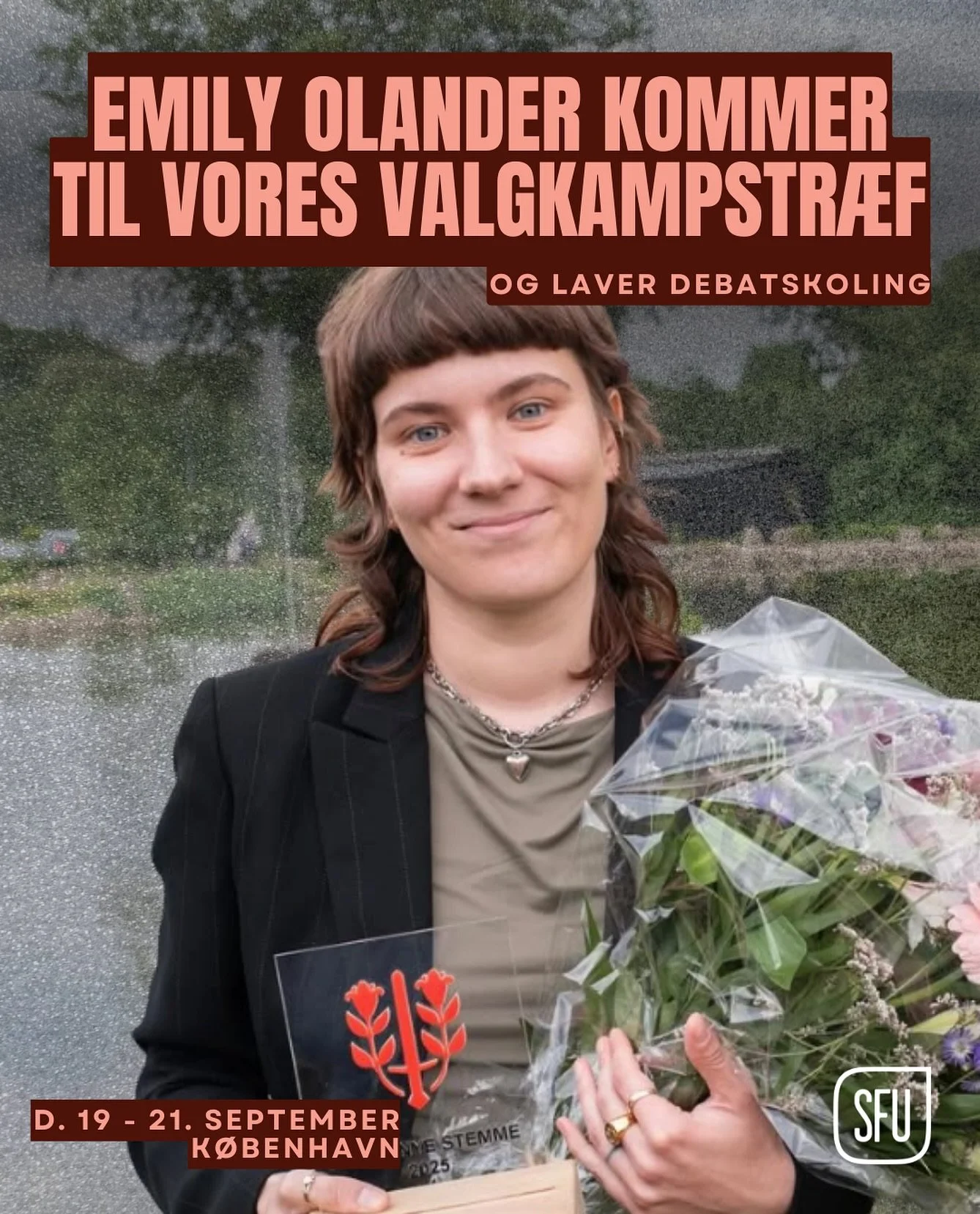 Kom til debatskoling med @emilyolanderc ❤️

Emily har vundet &aring;rets nye stemme 2025, og bestyrelsesmedlem i @levogladleve 🩷

Vi gl&aelig;der os helt vildt til at se Emily og alle vores s&oslash;de SFU venner til det kommende tr&aelig;f! 

Tilme