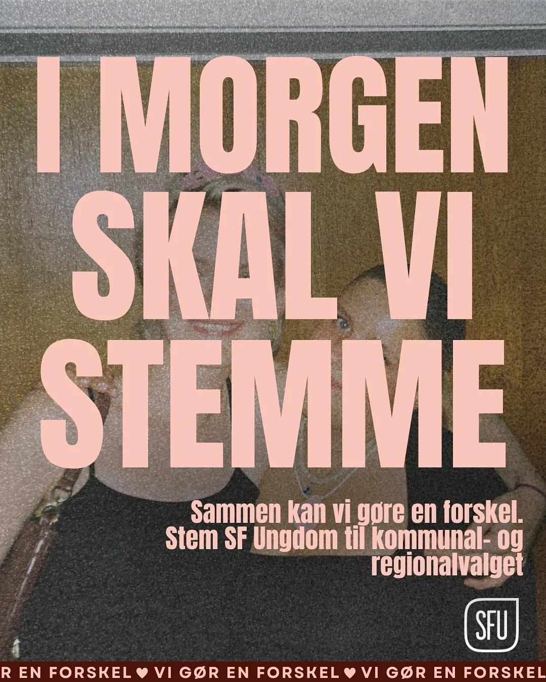 ✨I morgen skal vi stemme✨

Kommunal- og regionalvalget er lige om hj&oslash;rnet, og unge stemmer g&oslash;r en K&AElig;MPE forskel🩷❤️💚

Uanset om du er en cool girl, en hot man, et almindeligt menneske eller bare en med tendens til tarotkort, &osl