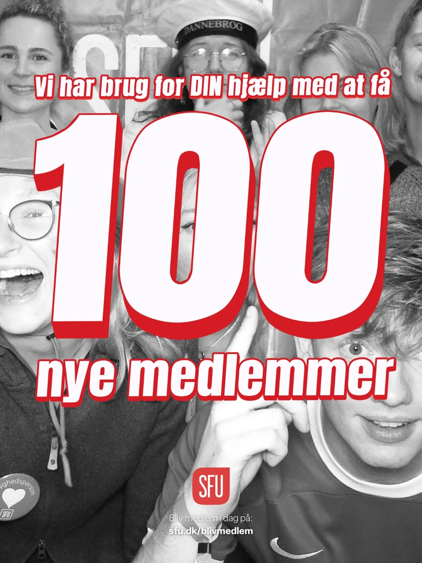 Vi er allerede 51.
Men vi skal n&aring; 100 inden april.

Hver eneste indmeldelse lige nu g&oslash;r en forskel for, hvor st&aelig;rkt vi kan k&aelig;mpe for et frit, lige og retf&aelig;rdigt samfund.

Hj&aelig;lp os over m&aring;lstregen.
Bliv medle