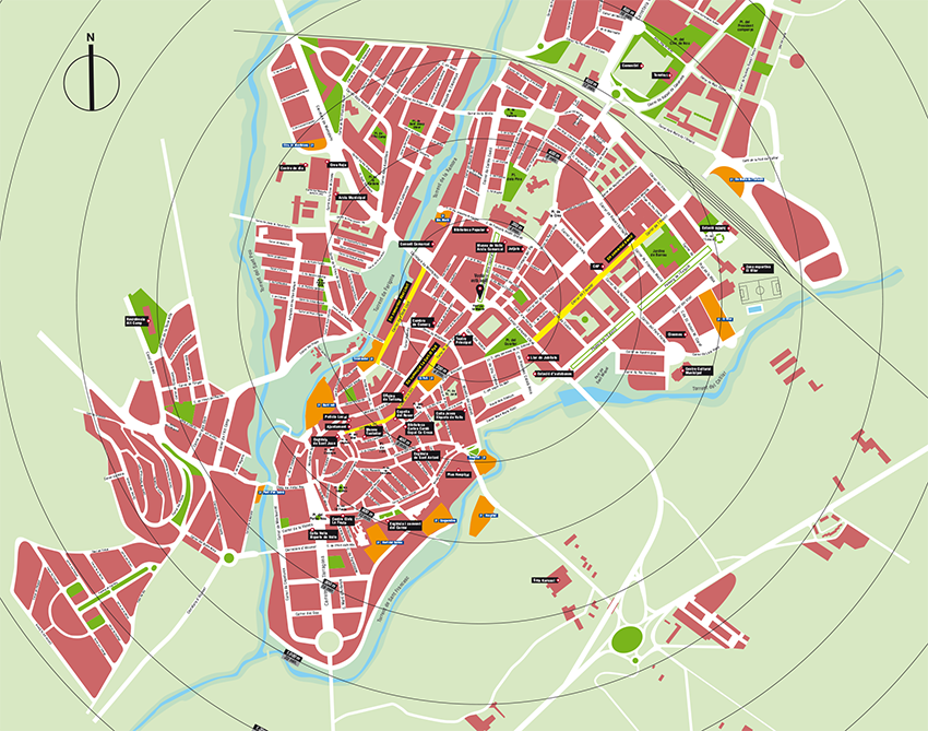  Plànol de la població de Valls (Tarragona)  Plano de la población de Valls (Tarragona)  