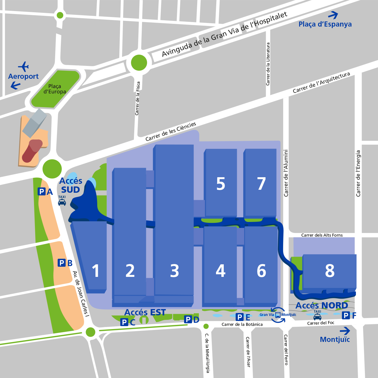  Plànol del recinte Gran Via de la fira de Barcelona  Plano del recinto Gran Via de la Fira de Barcelona  