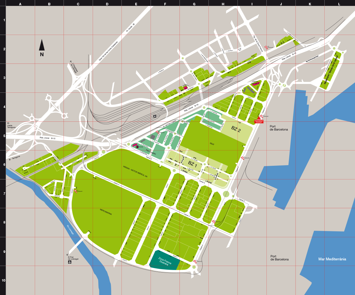 Plànol del Consorci de la Zona Franca de Barcelona  Plano del Consorcio de la Zona Franca de Barcelona  