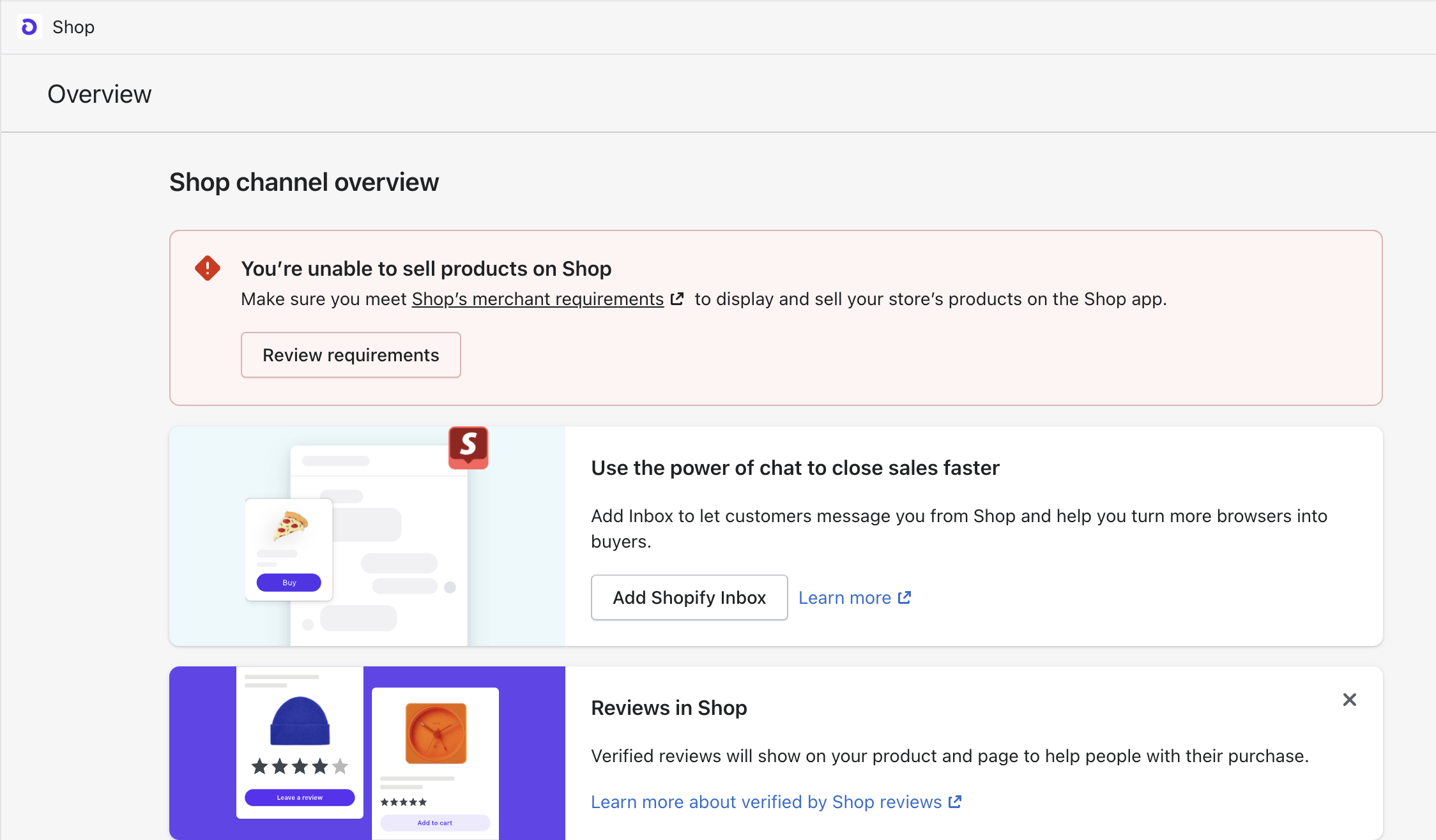 Improving transparency about eligibility requirement on the Shop app