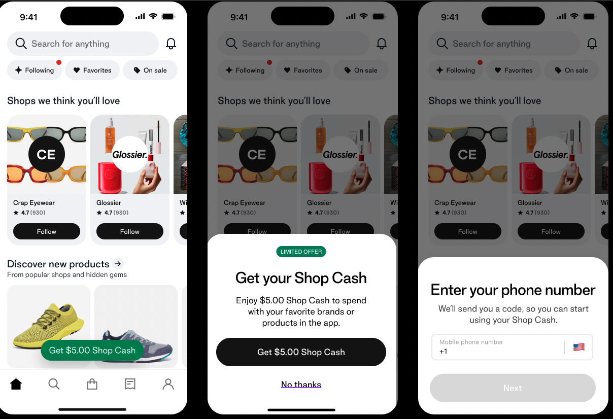 Incentivizing verification and shopping with Shop Cash
