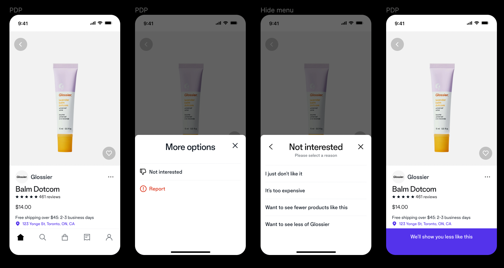 Empowering shoppers to manage recommended content on Shop 