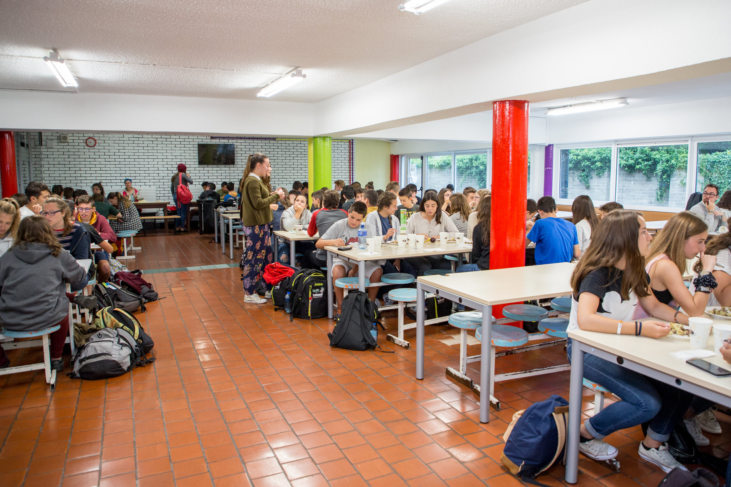 Students in the summer school canteen