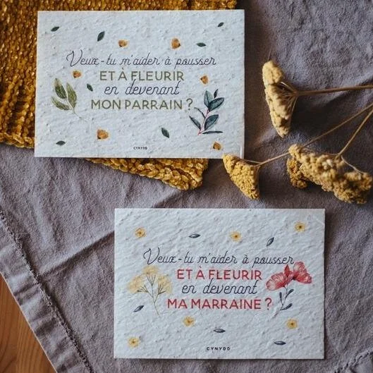 Carte A Planter Marraine Parrain Fox Peonies