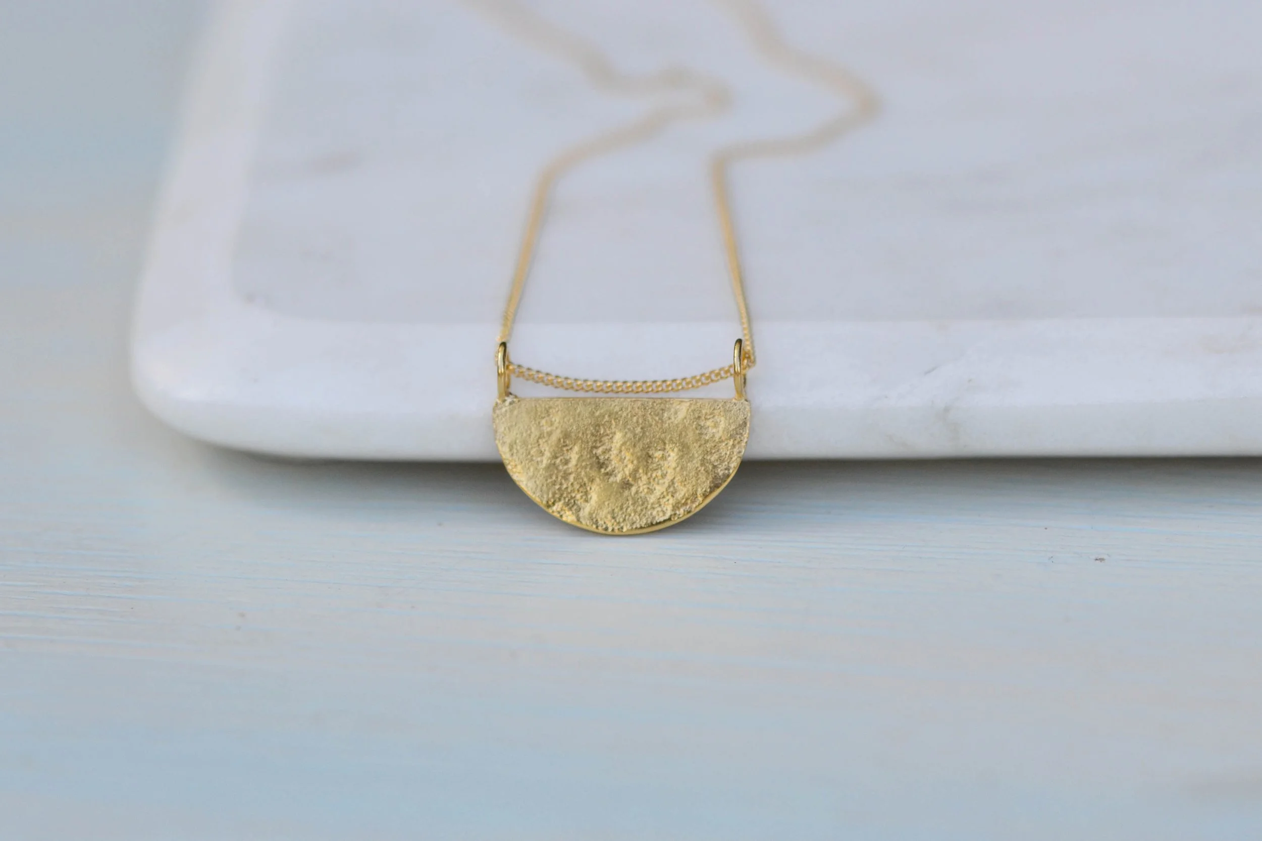 Semi-Circle Textured Necklace