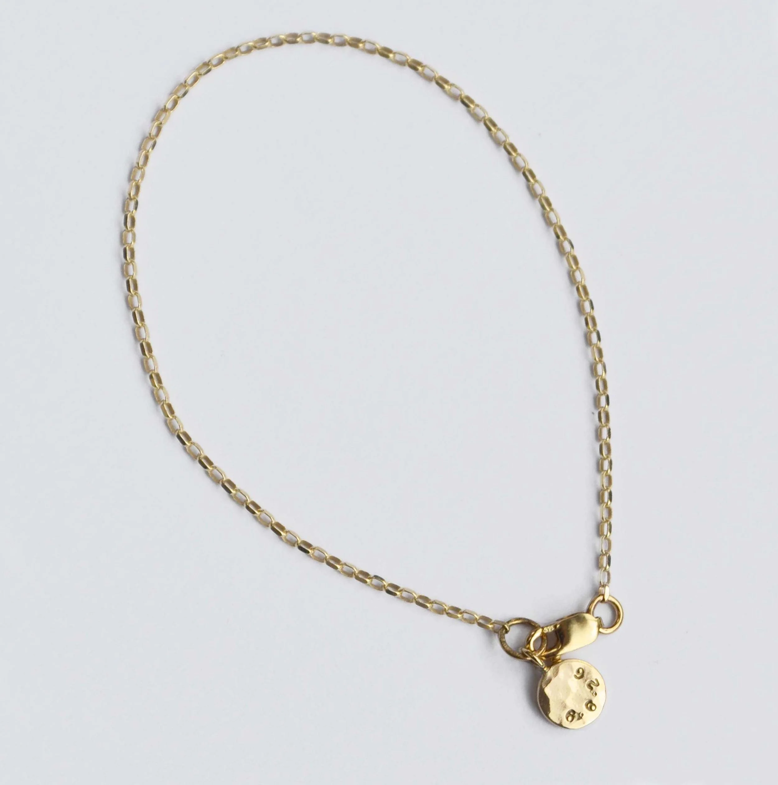 Delicate 9ct Gold Everyday Personalised Disc Bracelet