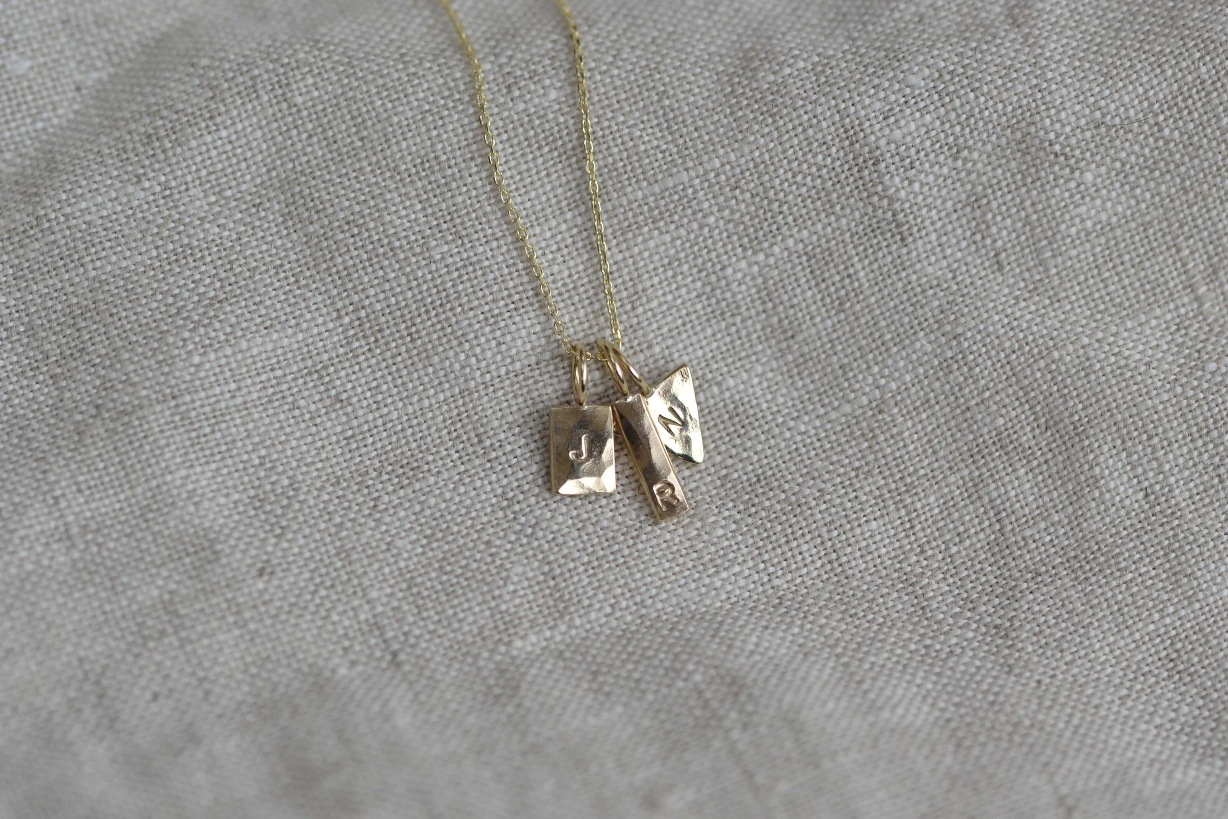 9ct Gold Personalised Tiny Shapes Charm Necklace