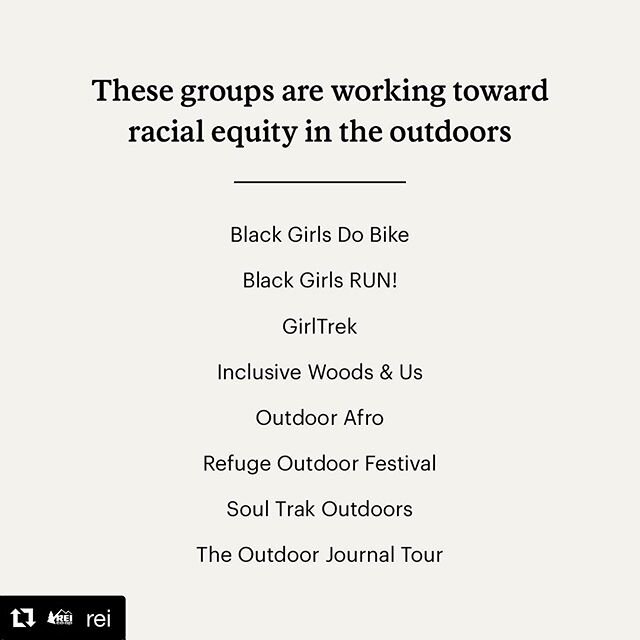 #amplify ✊🏻✊🏼✊🏽✊🏾✊🏿 #Repost @rei with @get_repost
・・・
We stand for racial equity. 
Over this past week, many of you have asked for more information about REI&rsquo;s ongoing partnership with organizations and leaders who are working to ensure ra