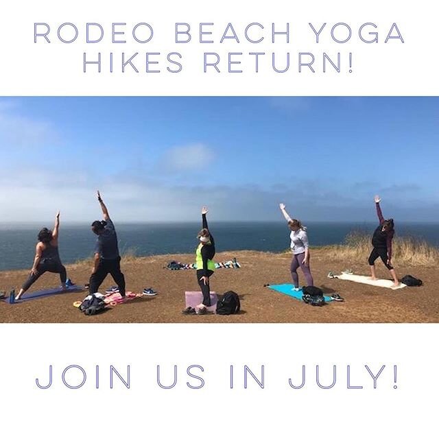 The Rodeo Beach Yoga Hike is back!&nbsp;💚

We've received permission from the National Park Service to start booking yoga hikes again, and we've put 3 classes on the calendar for July as a start. Some new restrictions will be in place, but the sunsh