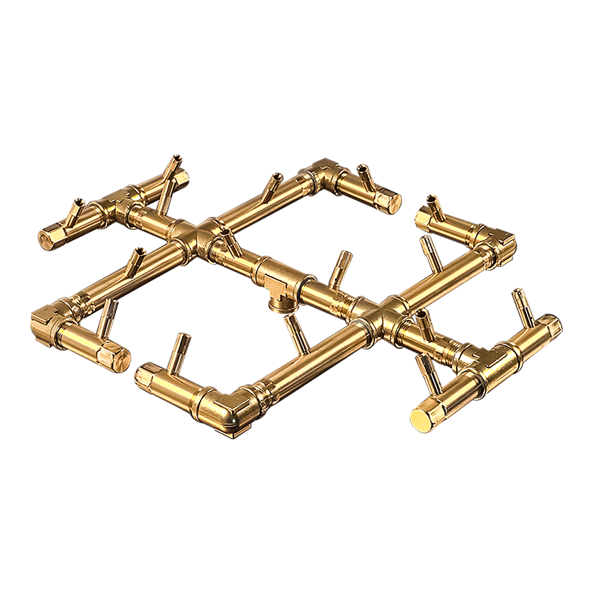 1/2" pipe opening, works with natural gas or liquid propane, suggested to fit inside a 30” opening.