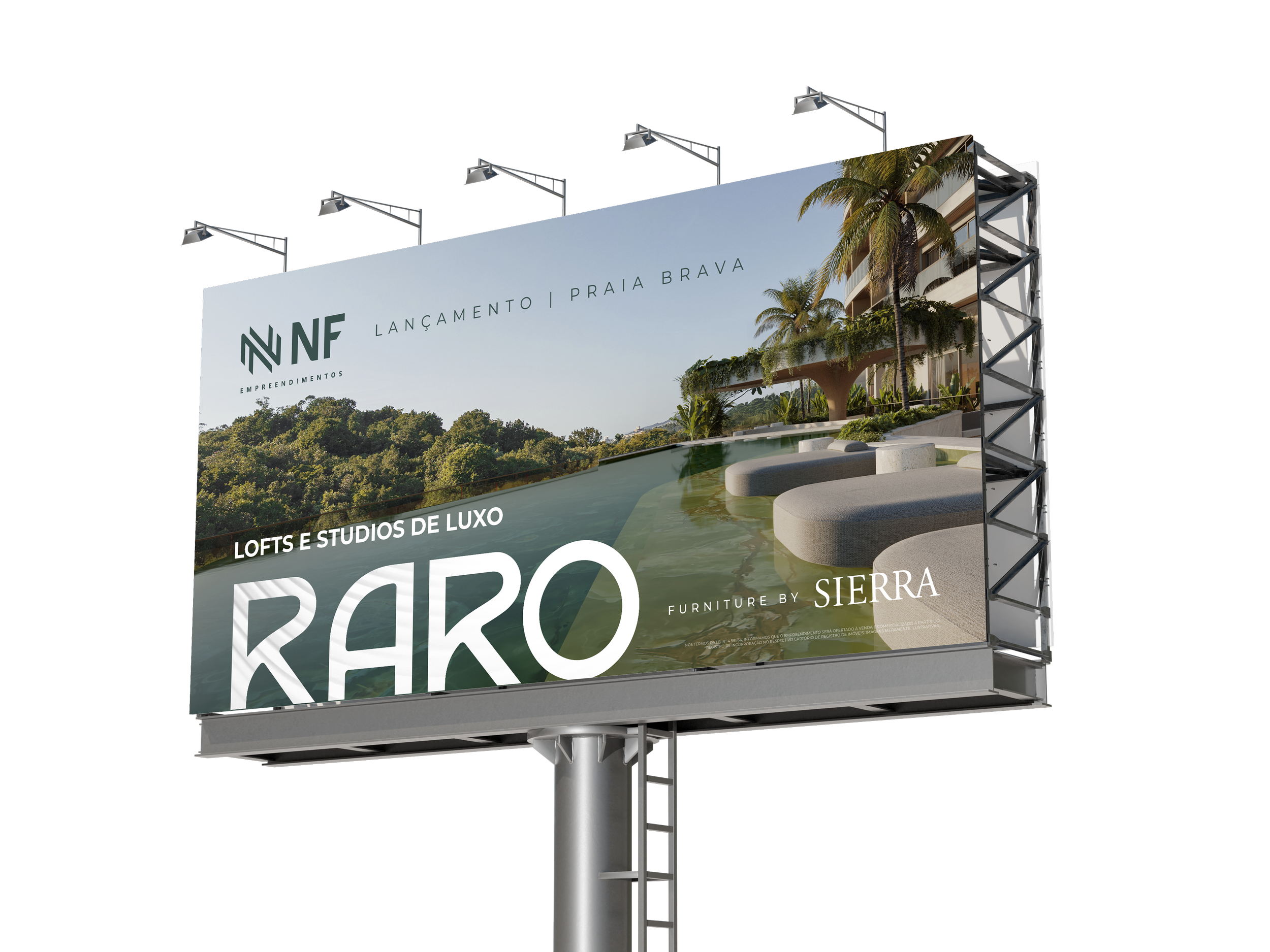 Outdoor do produto RARO Brava, lançamento imobiliário de lofts e studios de luxo na Praia Brava