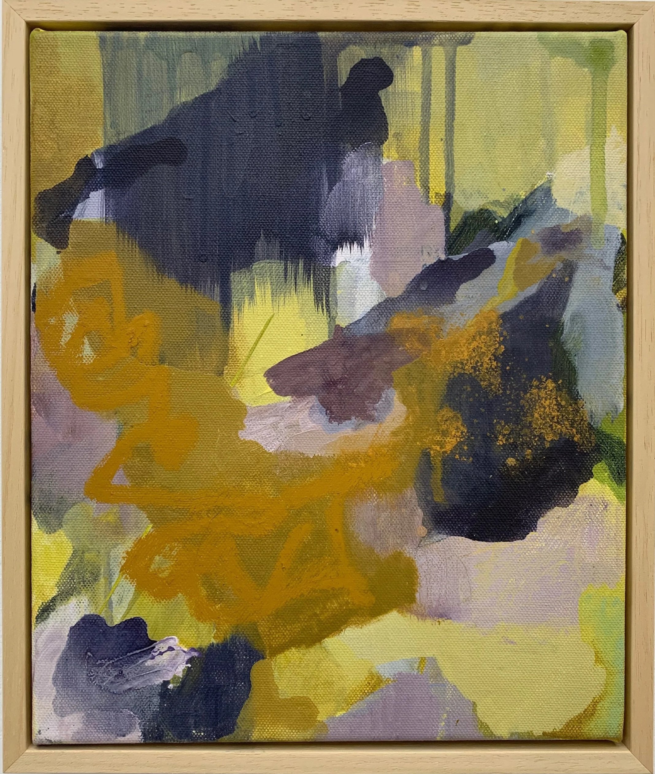   Have you checked under the sofa? , 2025 Acrylic, oil and pigment on linen 25×30cm £880 