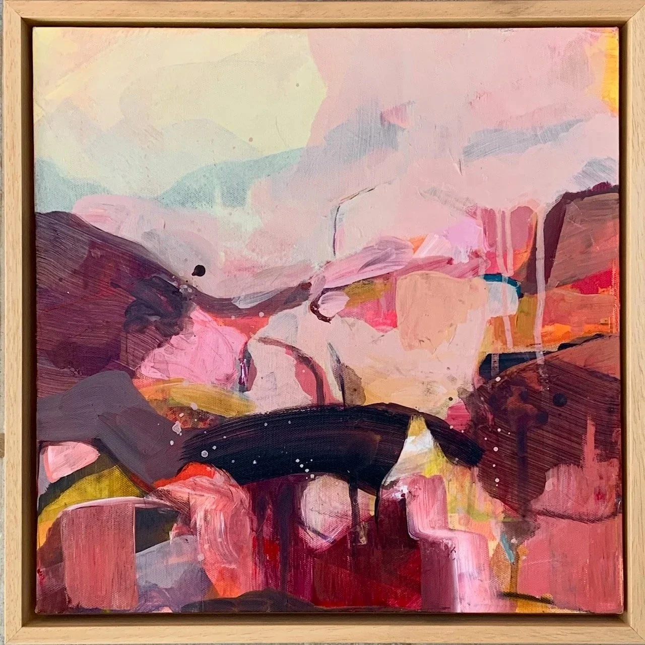 Are we nearly there yet?, 2023 Acrylic on canvas 40x40cm, open framed SOLD