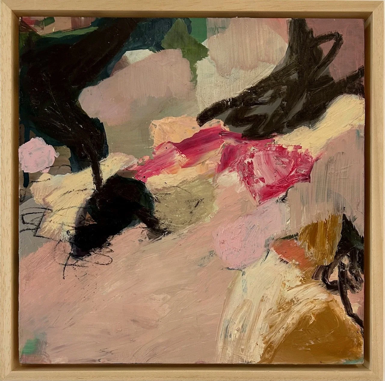   Touched out , 2026 Oil on gesso board 30×30cm (open framed) £990 