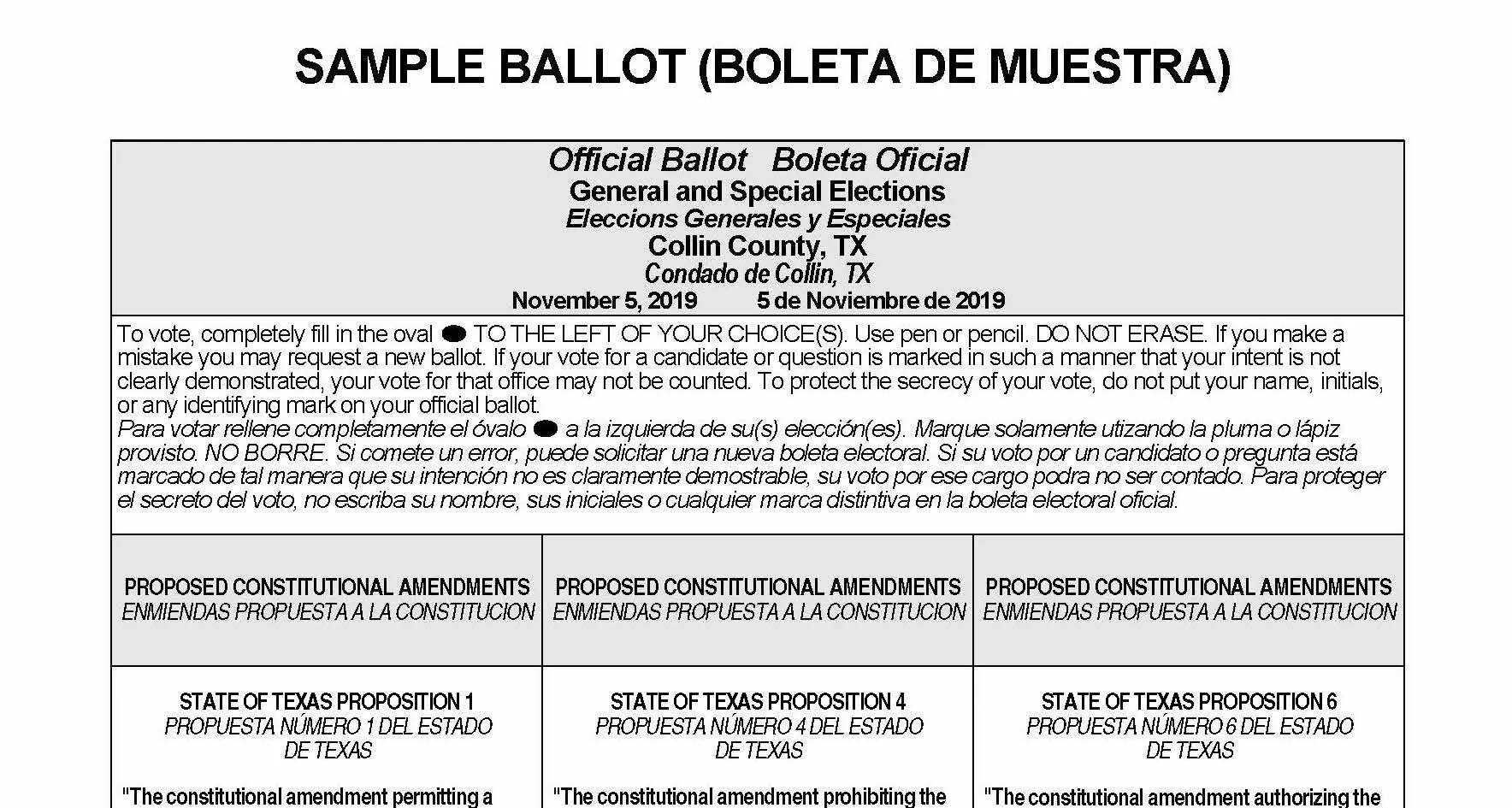 Sample Ballot Old — Collin County Votes
