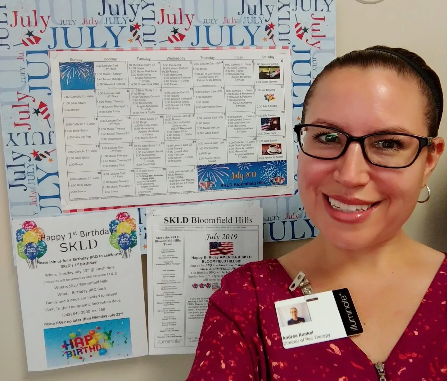 Recreation therapists at SKLD facilities plan outdoor fun throughout the summer for rehab residents at all levels of mobility.