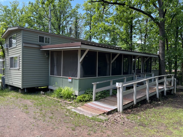 Park model on seasonal site in Kerrick Minnesota at Oak Lake Campground