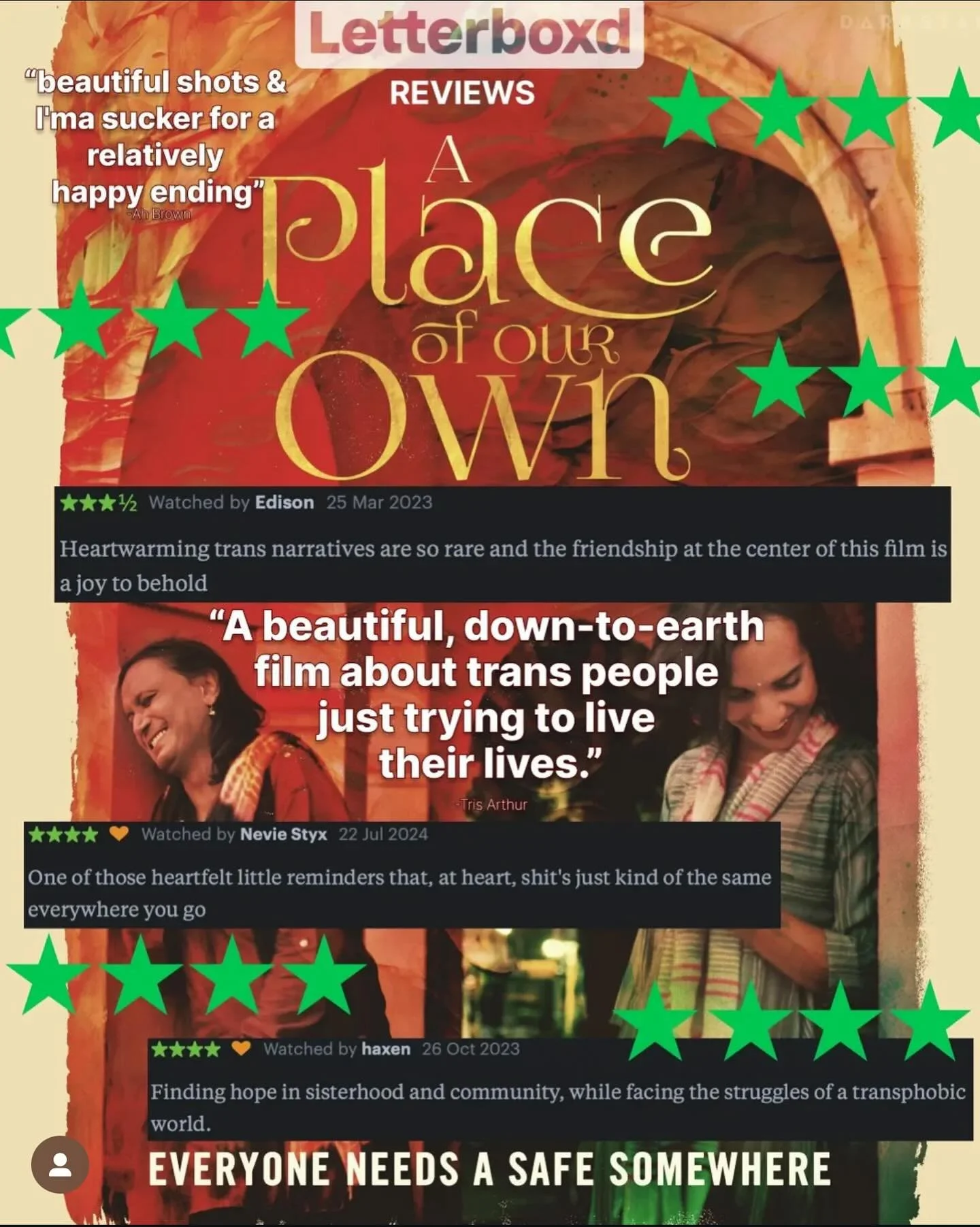 🌈✨ A PLACE OF OUR OWN
📅 Saturday, Nov. 8
🎥 Teaneck International Film Festival
🎟️ Sponsored by NPZ Law Group
Nominated for a GLAAD Award for Best Picture, A Place of Our Own is a moving and intimate story about two transgender friends navigating