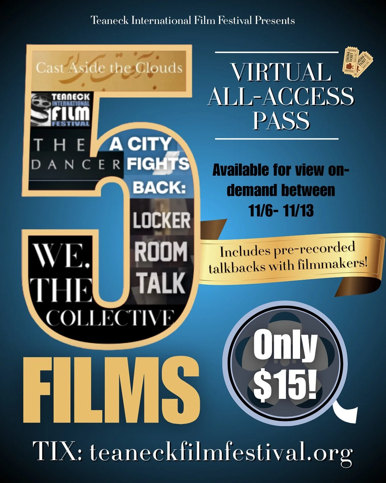 Join our festival from anywhere!
Stream 5 powerful films on demand, Nov. 6th-13th with our ALL- ACCESS Virtual Pass!
🎞️ 3 Feature Films
    •    “Locker Room Talk” (Dir. Beth Davenport &