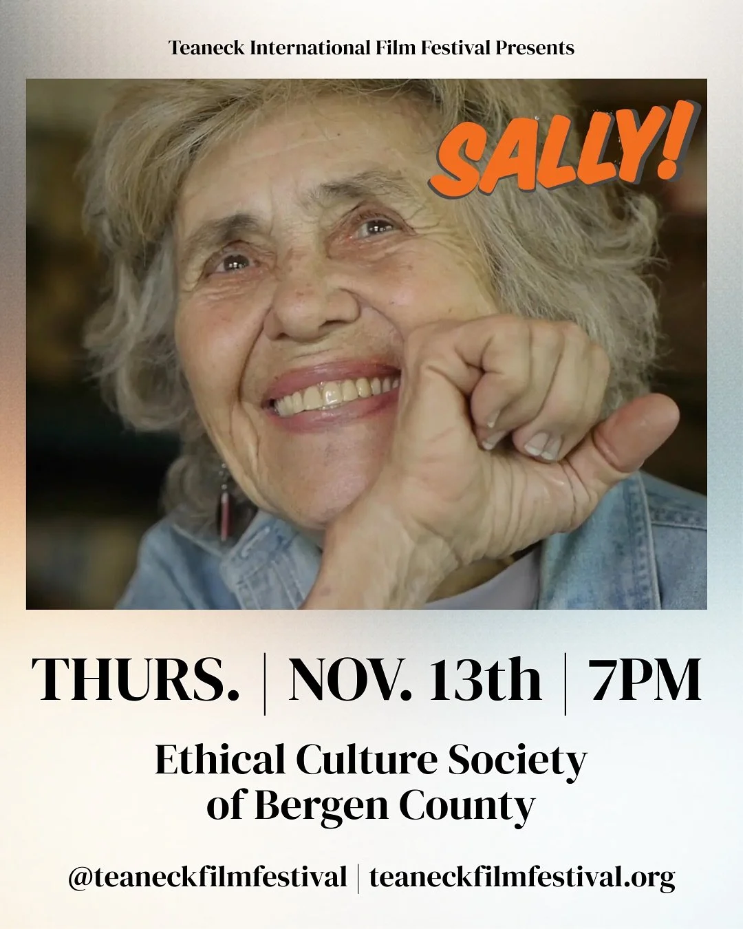 🎬 Tonight!!
We&rsquo;re closing out an incredible week of films and conversation with the NJ Premiere of &ldquo;Sally!&rdquo;- 7PM at the Ethical Culture Society of Bergen County.

&ldquo;SALLY!&rdquo; celebrates the life and legacy of activist, fem