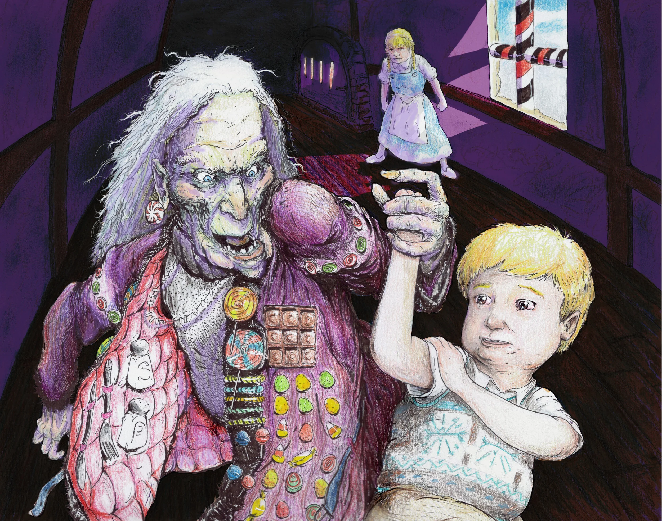 Hansel And Gretel Witch Illustration
