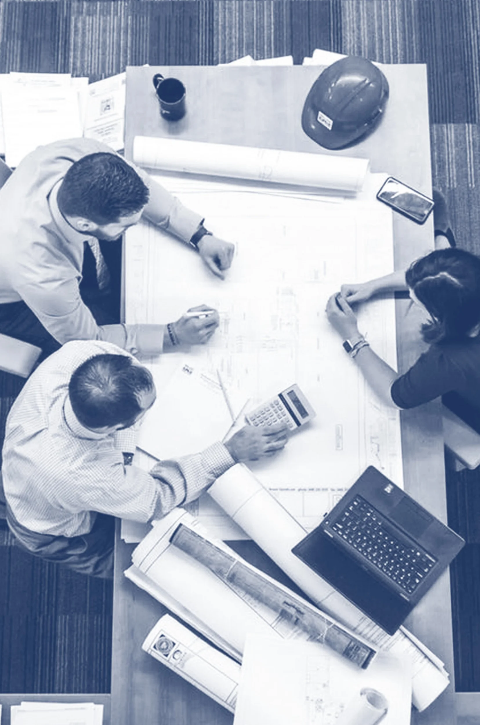 Overhead View of a Team of People Collaborating Around a Table