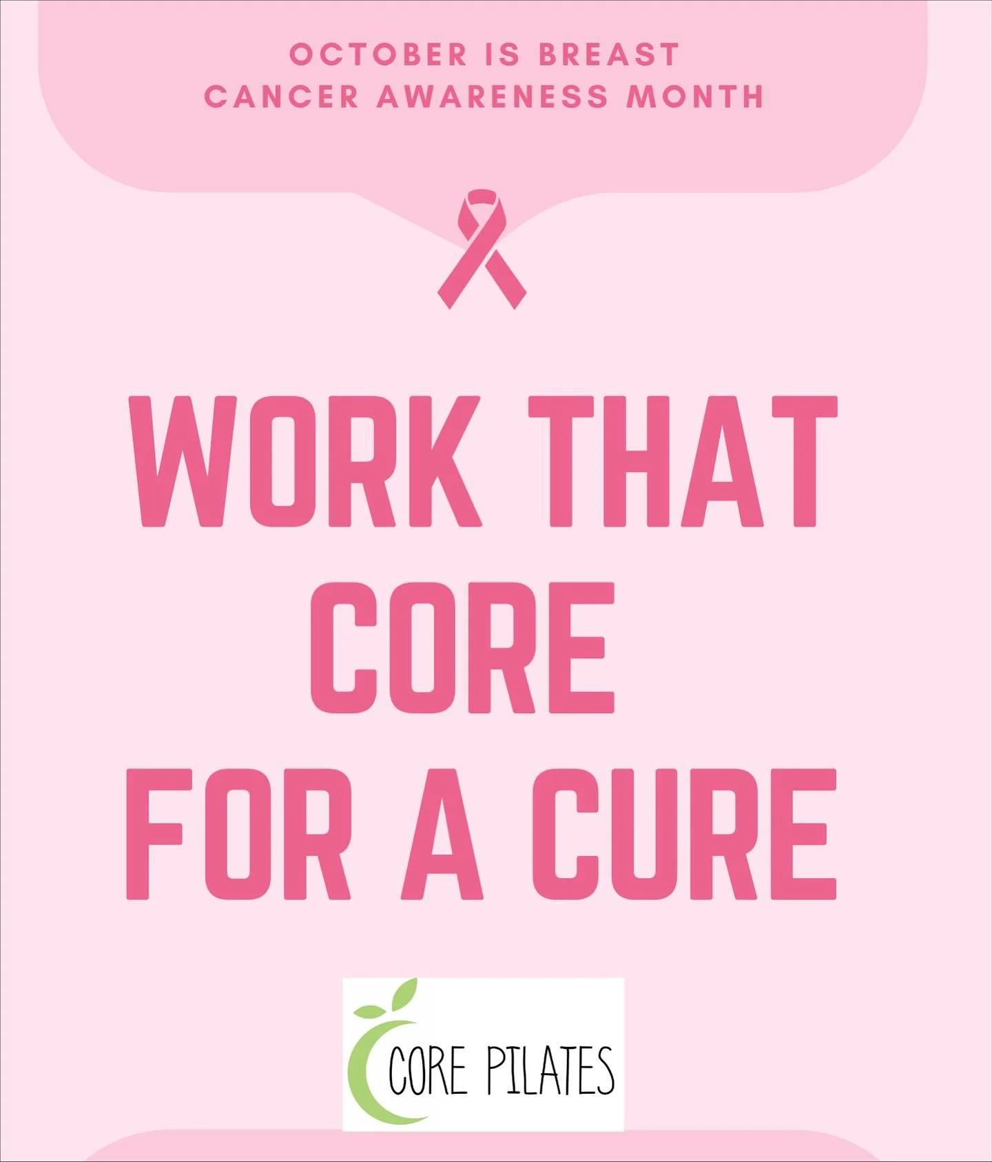 We are excited to be bringing back a beloved studio tradition of our Annual Breast Cancer Awareness event, Work That Core For A Cure! 💖

In years past we have raised thousands of dollars to donate to cancer research and cancer patient support organi