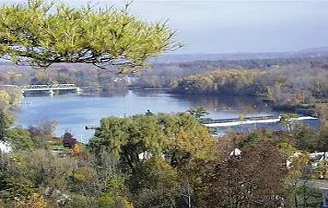 The View from Stark's Knob overlooking The Northumberland Dam and Hudson River