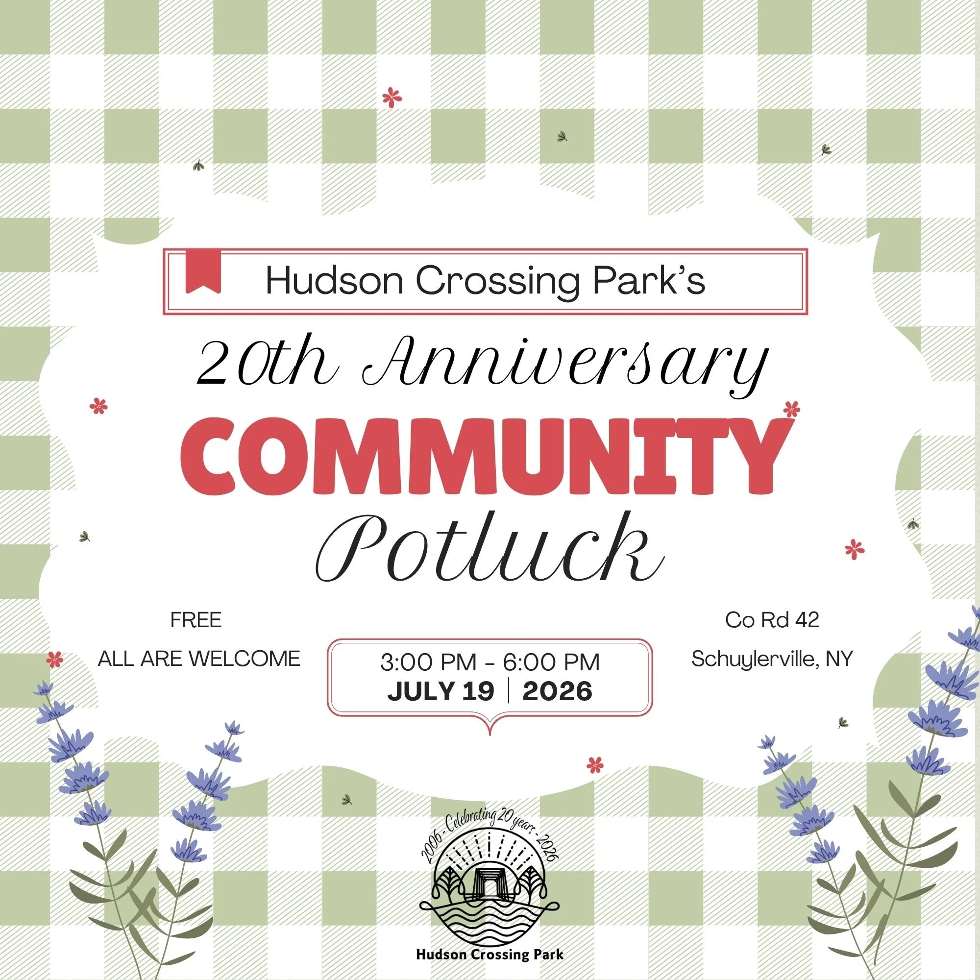Hudson Crossing Park's 20th Anniversary Community Potluck