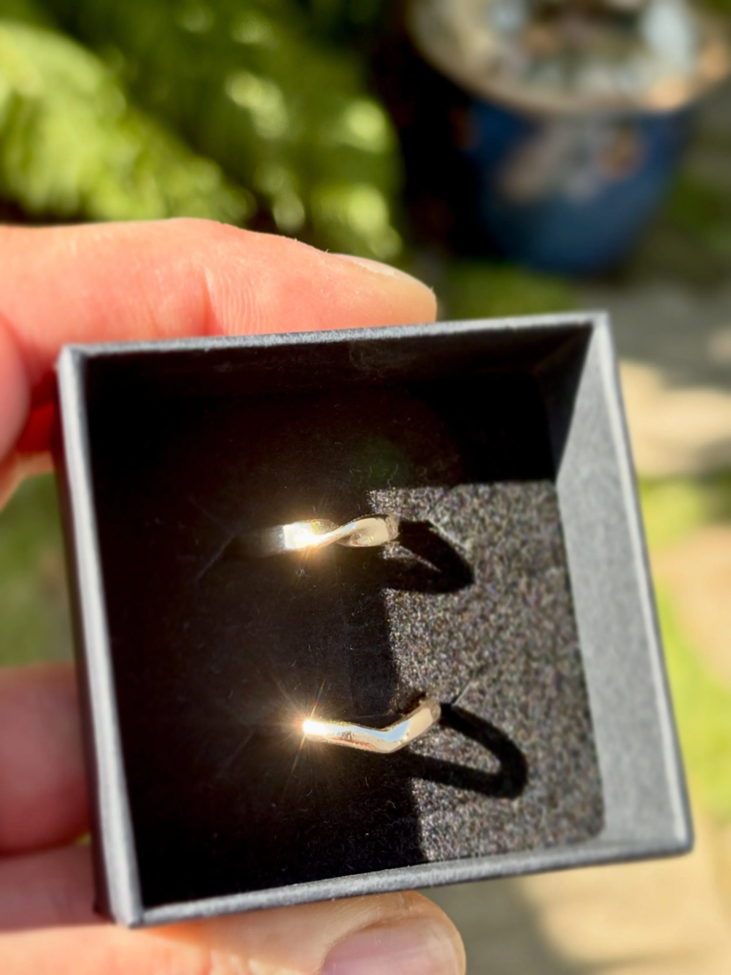 Another gorgeous gold commission collected recently - these were made from sentimental family rings, one with a twist &amp; one with a curve to fit with the engagement ring. 
It was a joy &amp; a pleasure to make these for a wonderful couple. ❤️

#we