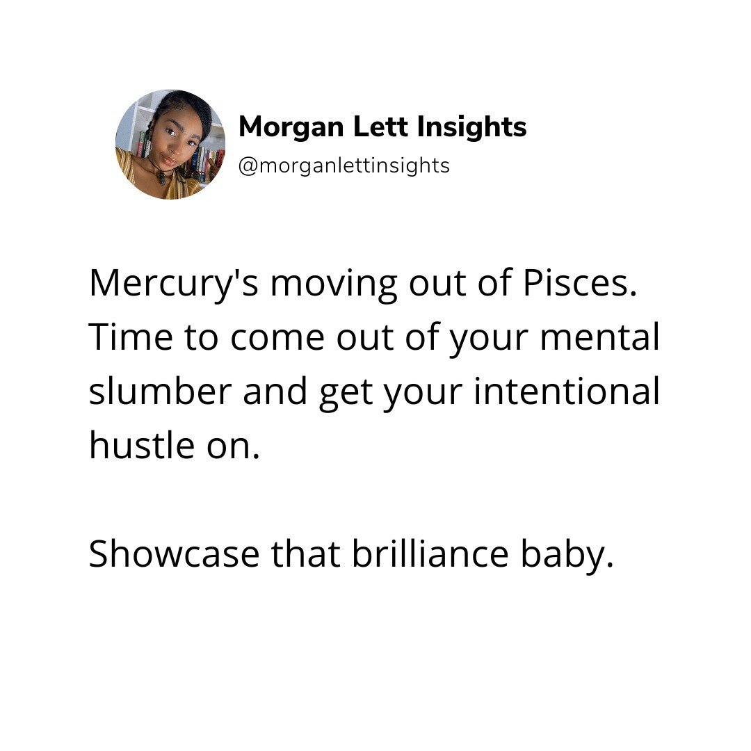 And just like that&hellip;&hellip;a new mindset was born. Get ready for a fresh take ✨ Mercury&rsquo;s move into Aries on March 27 brings awakening like you&rsquo;ve never known it before. You may not recognize yourself by the time it wraps it&rsquo;