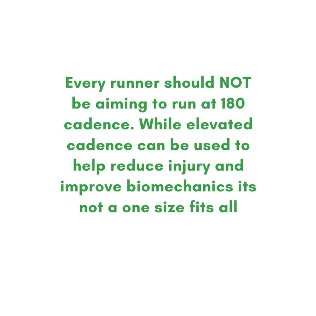 There we said it. Firstly let's explain... a cadence of 180 while running is when you take 180 steps per minute. The amount of runners we see with poor hip extension who simply look like a mouse on a wheel trying to run at 180 steps per minute. For s