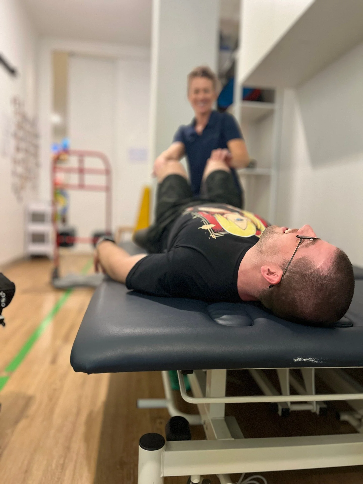 Even when you're lying down your still working hard in the clinic.