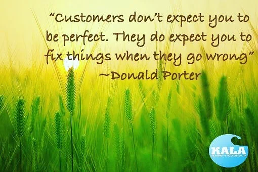 &ldquo;Customers don&rsquo;t expect you to be perfect. They do expect you to fix things when they go wrong&rdquo;~Donald Porter 
#kalamarketinggroup #marketing #kala #kalamg #business #smallbusiness #local #localsmallbusiness #inspire #goals #instali
