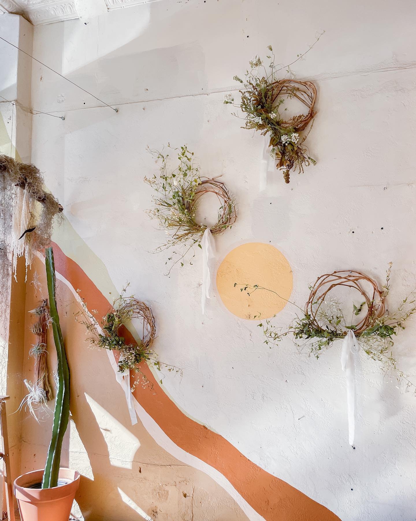 It&rsquo;s wreath season baby. New wreaths hitting the floor daily. If you have a special request we&rsquo;d love to make it for you. 

#wreaths #wildbud #wildbudfloralco #flowers #dried #driedflowers #driedwreaths #fallwreath
