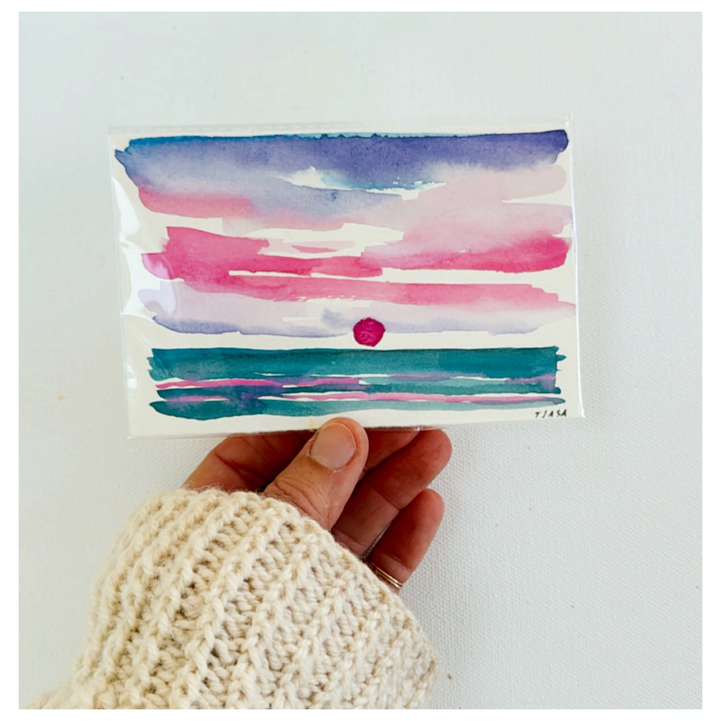 Pink Skies  I   3.5 X 5.5  I  unframed