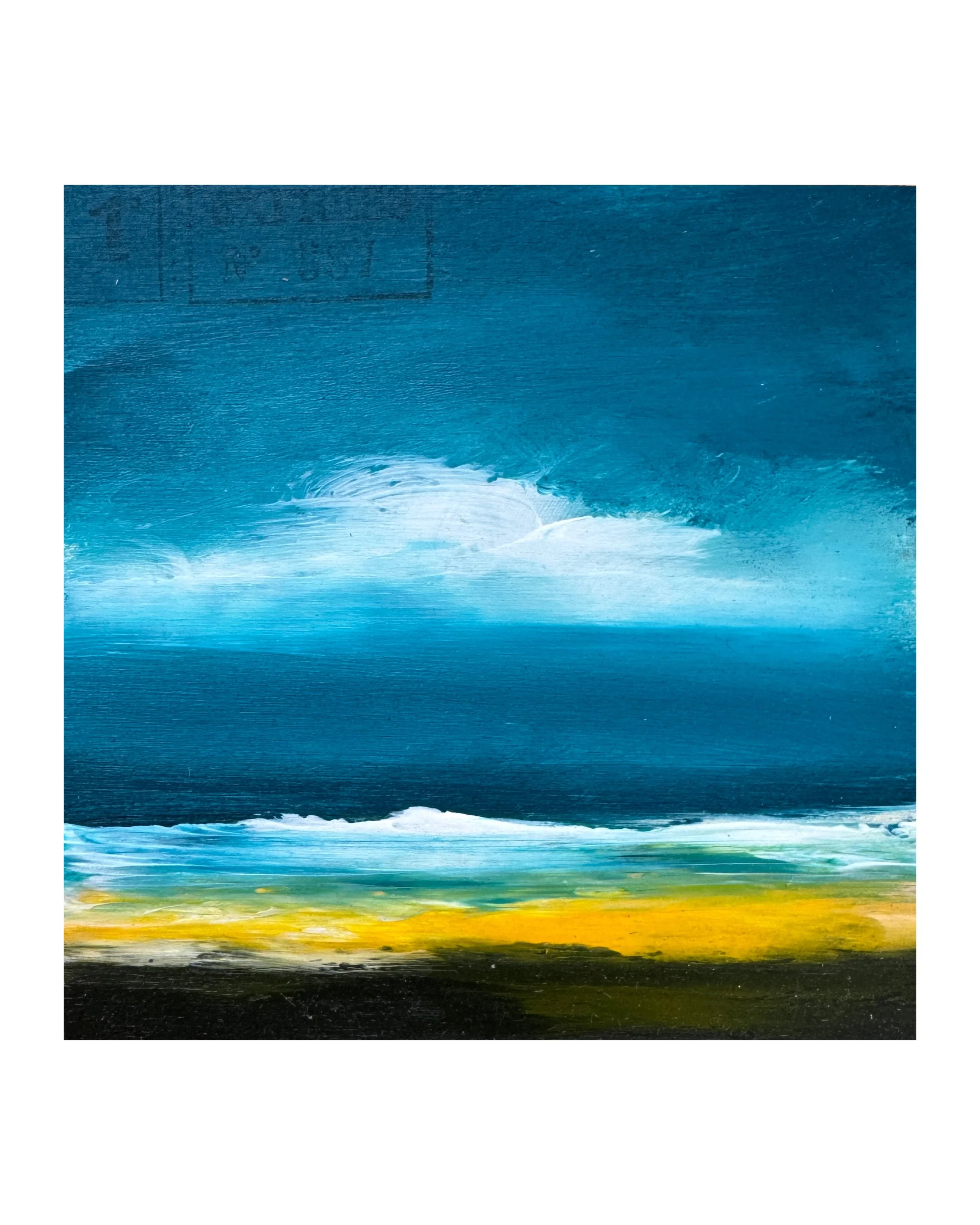 Fall by the Sea I 4 X 4 I painted on cradled birch wood I Cape Cod Studio